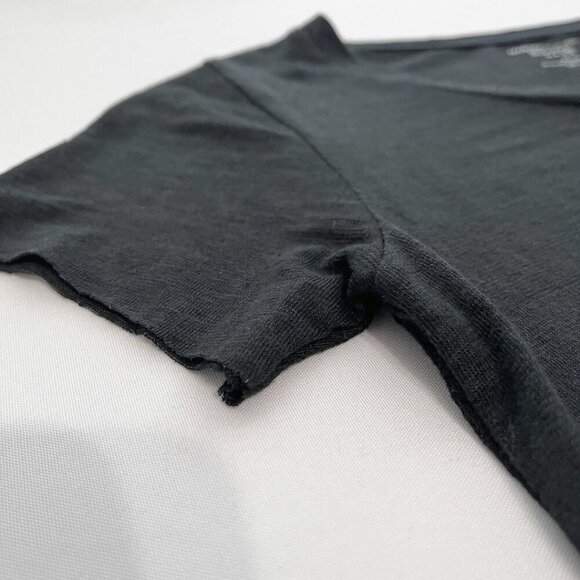 MAJESTIC FILATURES BLACK LINEN BLEND SHORT SLEEVE MAXI DRESS - XS (1) - Picture 6 of 9